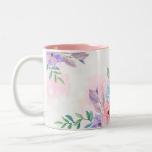 Caneca De Café Em Dois Tons Floral Mug