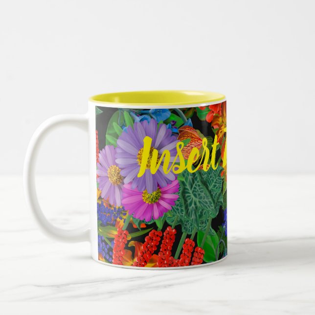 Caneca De Café Em Dois Tons Floral Ousada (Esquerda)