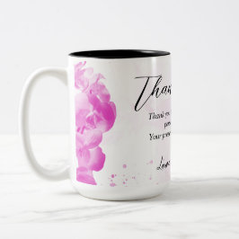 Caneca De Café Em Dois Tons Floral Rosa, Obrigado Mãe Ideia De Presente