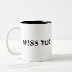 Caneca De Café Em Dois Tons Floral sente falta do seu elemento design de tipog