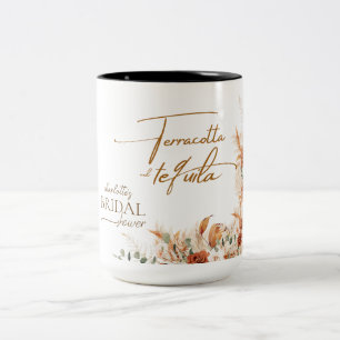 Caneca De Café Em Dois Tons Floral Terracotta e Tequila Bridesmaid Mug
