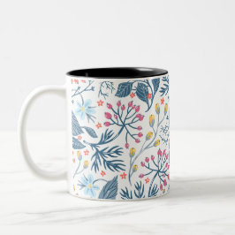 Caneca De Café Em Dois Tons Flores