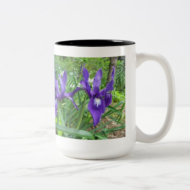 Caneca De Café Em Dois Tons Flores azuis (Direita)