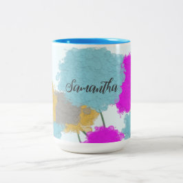 Caneca De Café Em Dois Tons Flores bonito