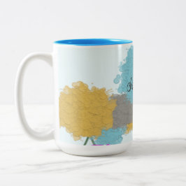 Caneca De Café Em Dois Tons Flores bonito