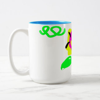 Caneca De Café Em Dois Tons Flores borboleta