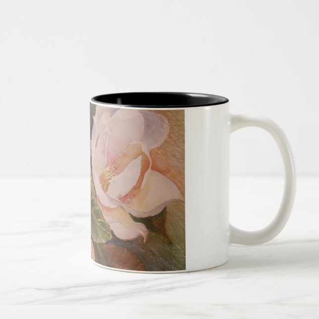 Caneca De Café Em Dois Tons Flores brancas (Direita)