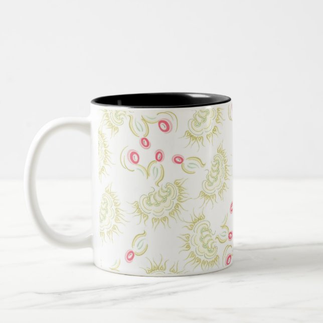 Caneca De Café Em Dois Tons Flores cactos (Esquerda)
