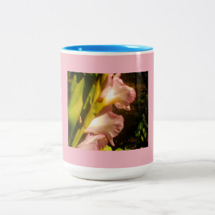 Caneca De Café Em Dois Tons Flores cor-de-rosa de julho