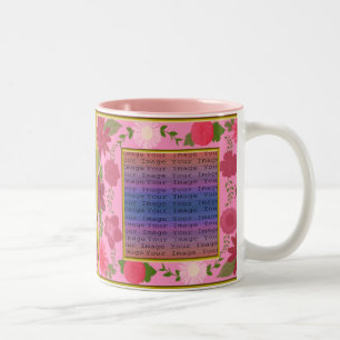 Caneca De Café Em Dois Tons Flores Cor-de-rosa Mugs Personalizados