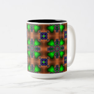 Caneca De Café Em Dois Tons Flores de Artdeco no Estilo Retroativo