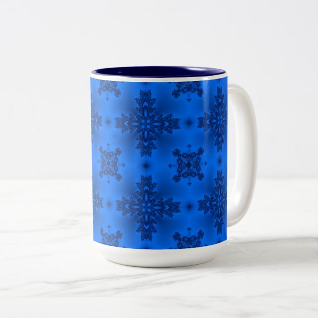 Caneca De Café Em Dois Tons Flores de Artdeco no Estilo Retroativo (Frente Esquerda)