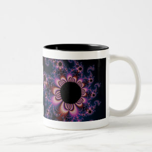 Caneca De Café Em Dois Tons Flores de Cactus - Fractais