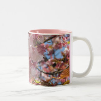 Caneca De Café Em Dois Tons Flores de cerejeira