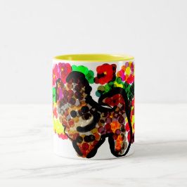 Caneca De Café Em Dois Tons flores de Chihuahua