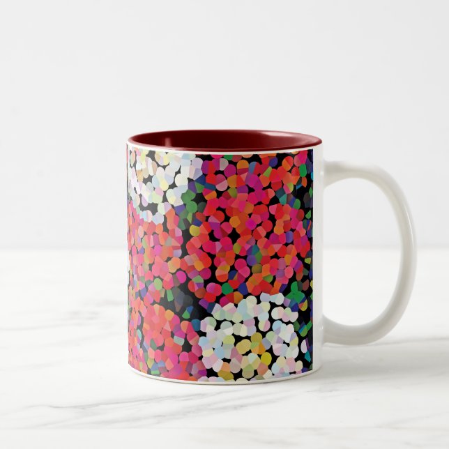 Caneca De Café Em Dois Tons Flores de Cristal Vermelho (Direita)