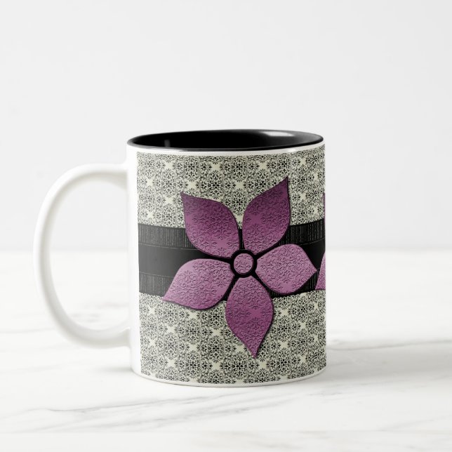 Caneca De Café Em Dois Tons Flores de Damasco - Lata-Lixo (Esquerda)