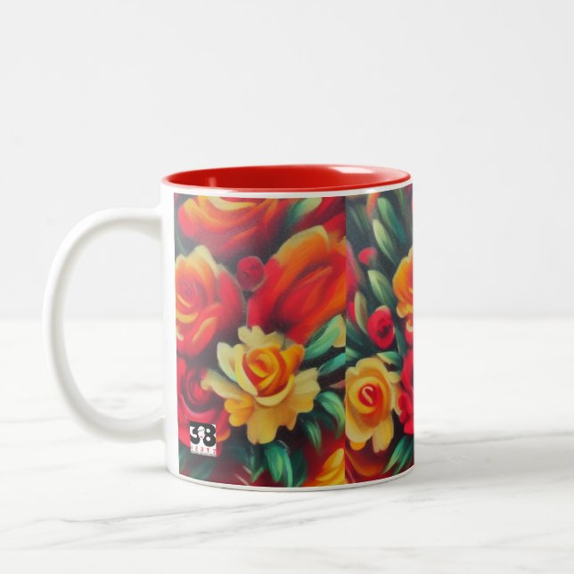 Caneca De Café Em Dois Tons Flores de outono (Esquerda)