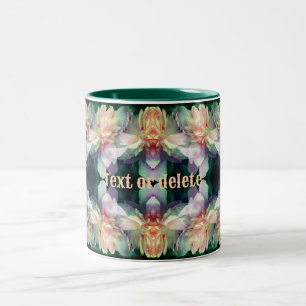 Caneca De Café Em Dois Tons Flores de Pequim Rosa Multiplicadas Personalizadas