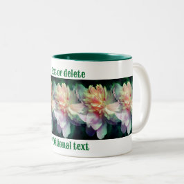 Caneca De Café Em Dois Tons Flores de Pequim Rosa Multiplicadas Personalizadas