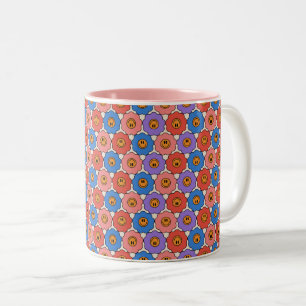 Caneca De Café Em Dois Tons Flores de Sorriso