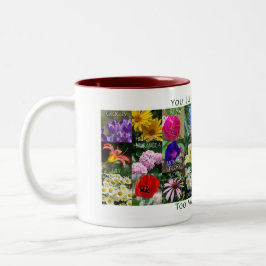 Caneca De Café Em Dois Tons Flores demais