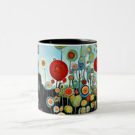 Caneca De Café Em Dois Tons Flores do Abismo