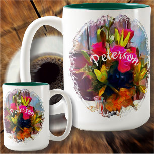Caneca De Café Em Dois Tons Flores do Amor PM0001