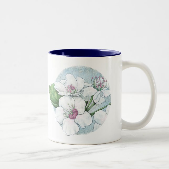 Caneca De Café Em Dois Tons flores do primavera (Direita)