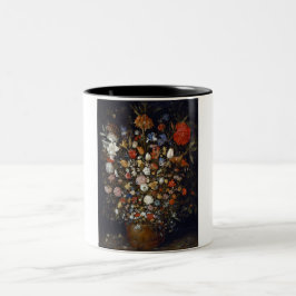 Caneca De Café Em Dois Tons Flores num navio de madeira (por Jan Brueghel)