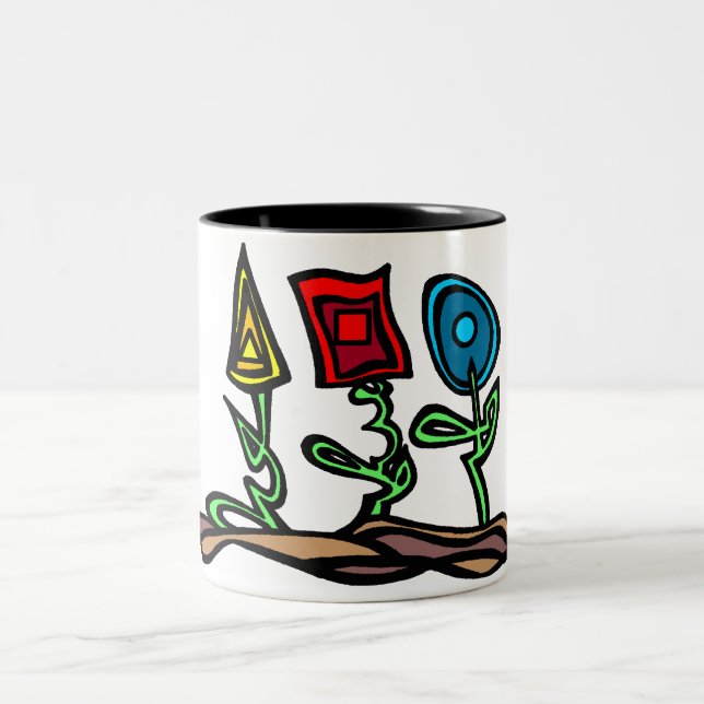 Caneca De Café Em Dois Tons Flores preliminares (Centro)
