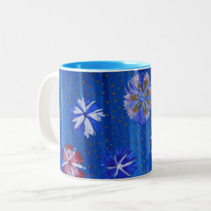 Caneca De Café Em Dois Tons Flores Pretas De 325 ml, Caneca De Dois Tons