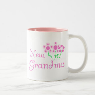 Caneca De Café Em Dois Tons Flores Rosa Novas Camisetas e presentes para vovó