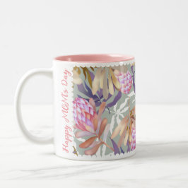 Caneca De Café Em Dois Tons Flores Selvagens - Cinzas Proteicas