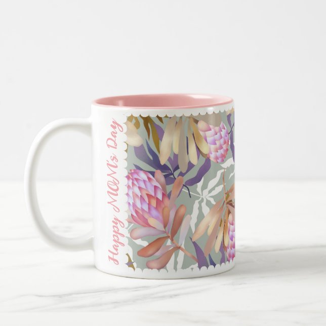 Caneca De Café Em Dois Tons Flores Selvagens - Cinzas Proteicas (Esquerda)