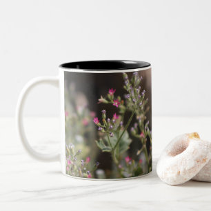 Caneca De Café Em Dois Tons Flores Selvagens Cor-de-rosa Tw