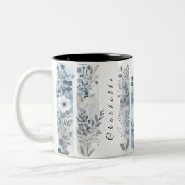 Caneca De Café Em Dois Tons Flores Selvagens Personalizadas Mug 6