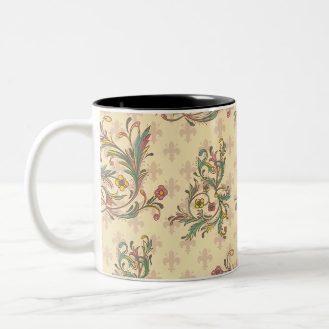 Caneca De Café Em Dois Tons Florescentes Italianos Florentinos (Esquerda)