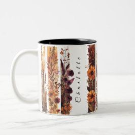 Caneca De Café Em Dois Tons FloresSelvagens PersonalizadasMug 3