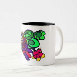 Caneca De Café Em Dois Tons Floresta alegria de papagaio