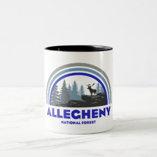 Caneca De Café Em Dois Tons Floresta Nacional Allegheny Veado Arco-íris