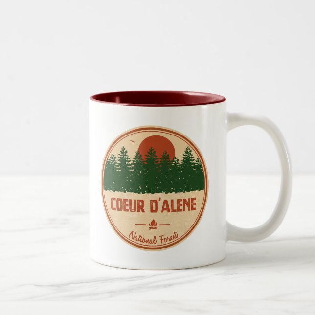 Caneca De Café Em Dois Tons Floresta Nacional Coeur D'Alene (Direita)