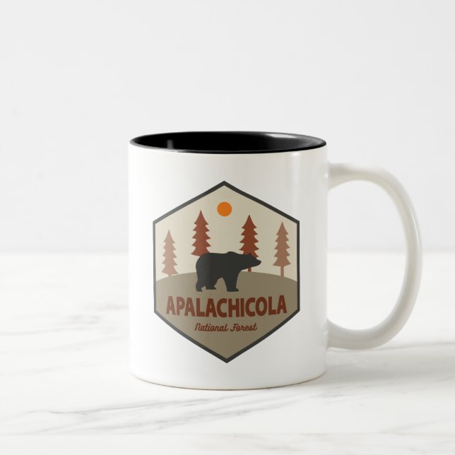 Caneca De Café Em Dois Tons Floresta Nacional de Apalachicola Urso da Flórida (Direita)