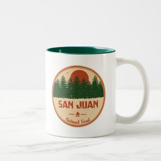 Caneca De Café Em Dois Tons Floresta Nacional de San Juan (Direita)