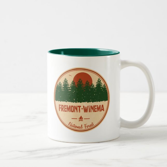 Caneca De Café Em Dois Tons Floresta Nacional Fremont-Winema (Direita)
