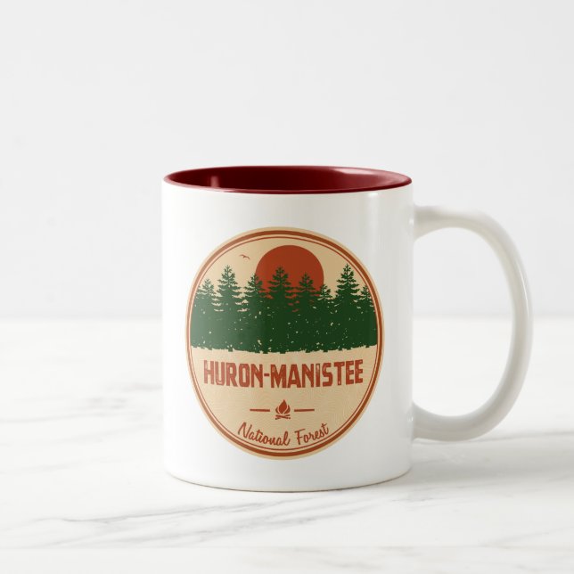 Caneca De Café Em Dois Tons Floresta Nacional Huron-Manistee (Direita)