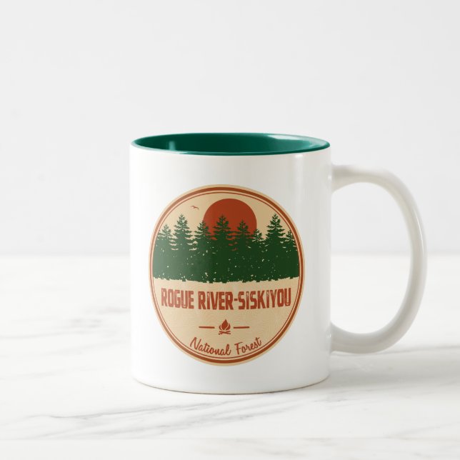 Caneca De Café Em Dois Tons Floresta Nacional Rogue River-Siskiyou (Direita)