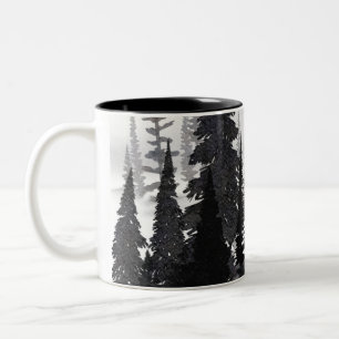 Caneca De Café Em Dois Tons Floresta Negra Branca de Mola