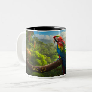 Caneca De Café Em Dois Tons Floresta Tropical Costa Rica - Coffee de papagaio