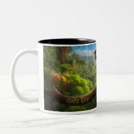 Caneca De Café Em Dois Tons Floresta Tropical Costa Rica - Coffee de papagaio
